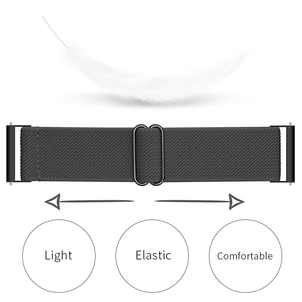 Bracelet extensible en nylon Samsung Galaxy Watch 4 44mm, gris foncé