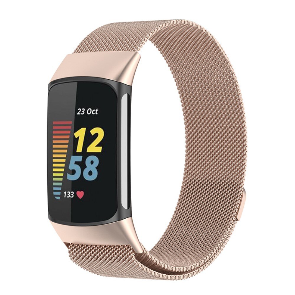 Bracelet milanais pour Fitbit Charge 6, Champagne d'or