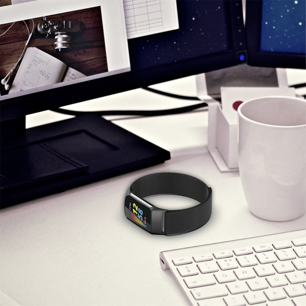 Bracelet milanais pour Fitbit Charge 6, Noir