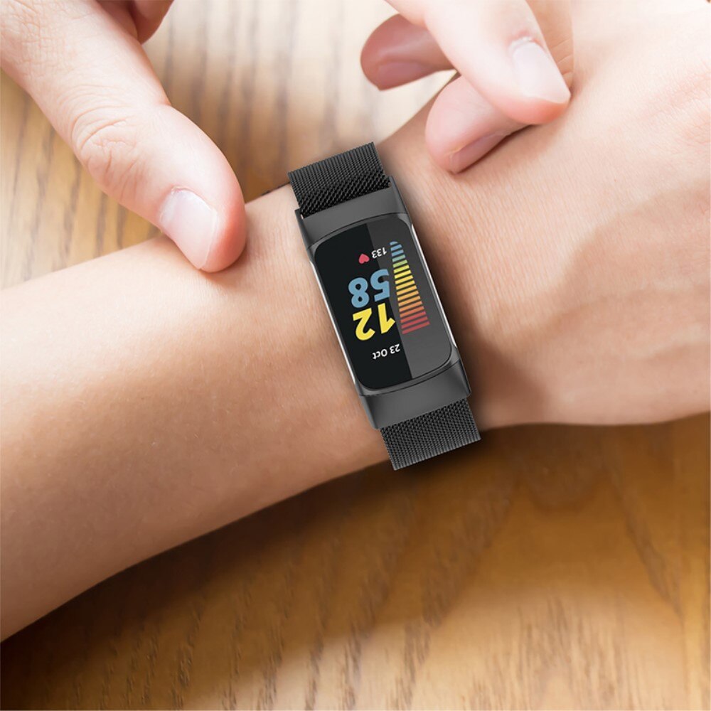 Bracelet milanais pour Fitbit Charge 6, Noir