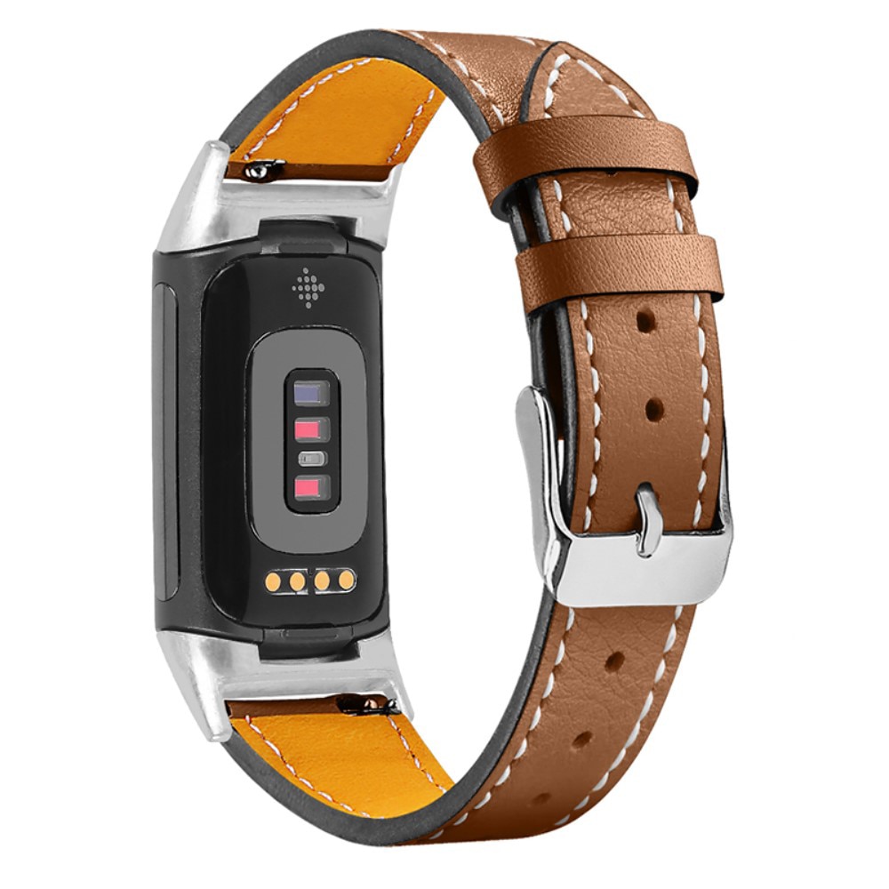 Bracelet en cuir Fitbit Charge 6, Marron