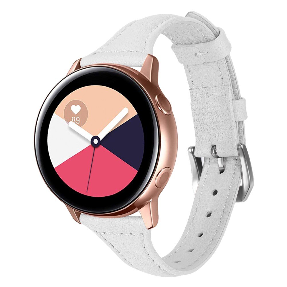 Bracelet en cuir fin Samsung Galaxy Watch 5 40mm Blanc