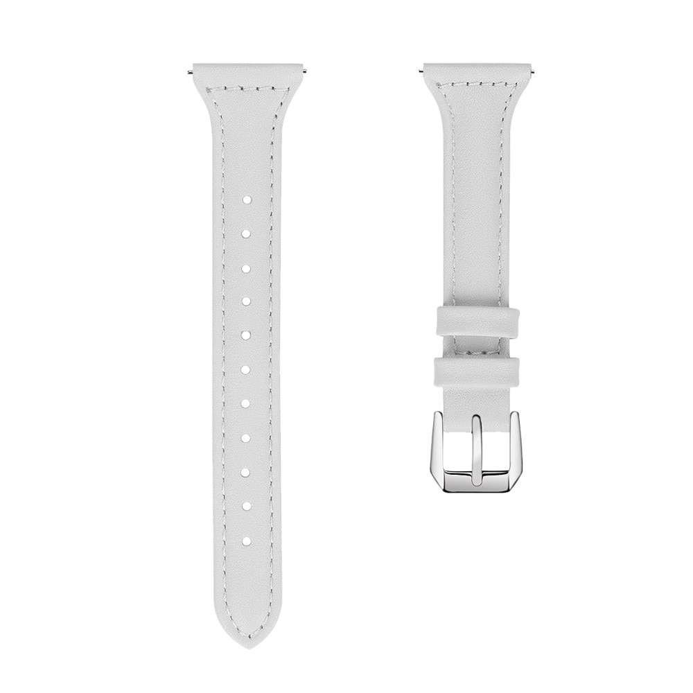 Bracelet en cuir fin Samsung Galaxy Watch Active 2 40mm, blanc