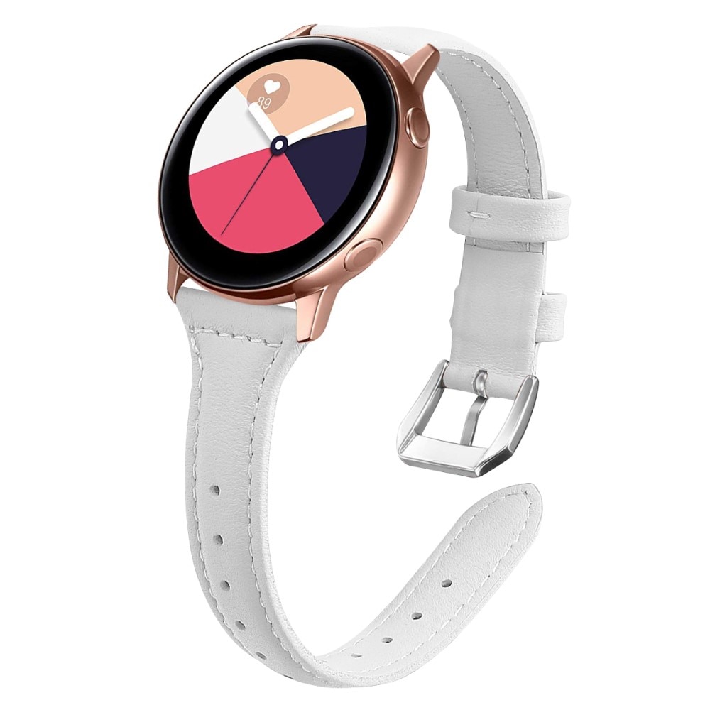 Bracelet en cuir fin Samsung Galaxy Watch 5 Pro 45mm Blanc