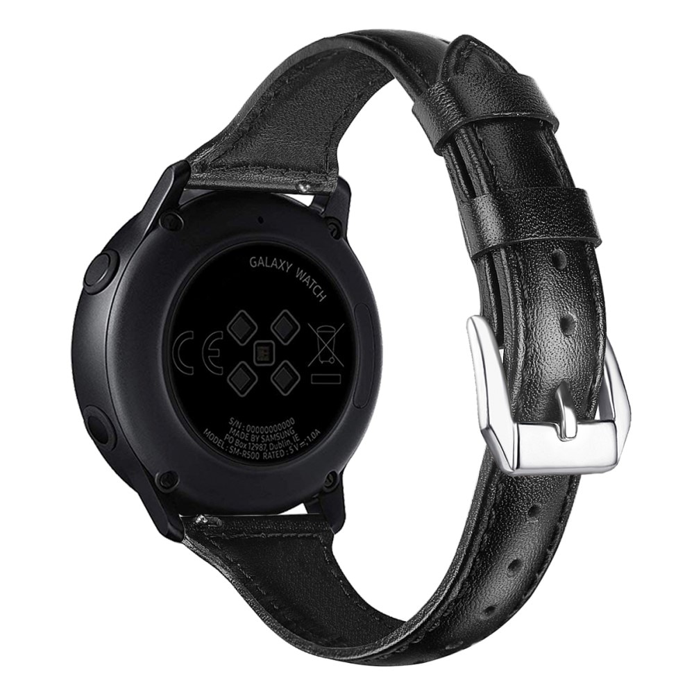 Bracelet en cuir fin Garmin Vivoactive 6, Noir
