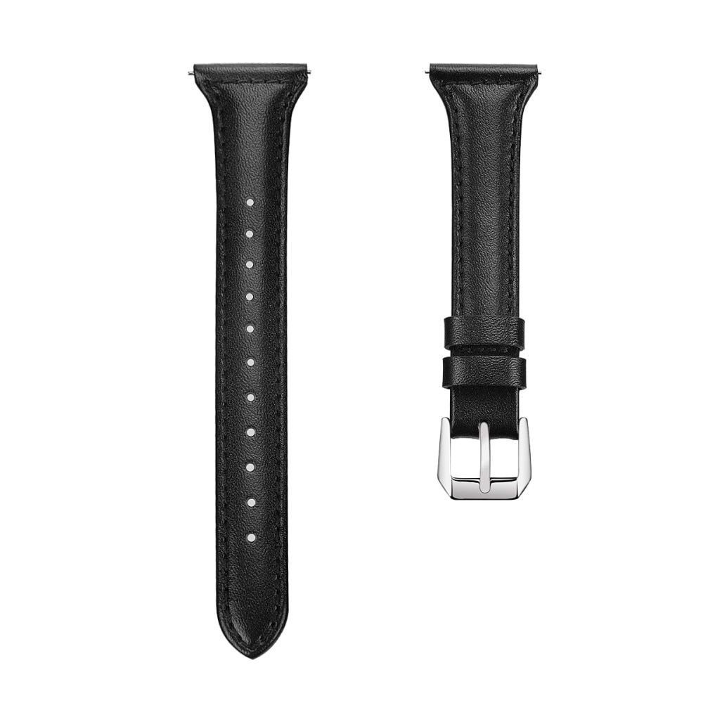 Bracelet en cuir fin Garmin Vivomove Sport, noir