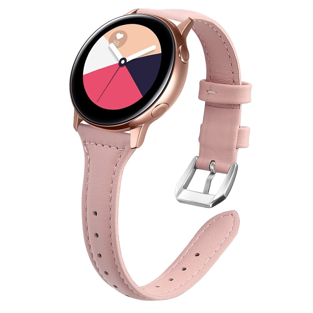 Bracelet en cuir fin Samsung Galaxy Watch 4 40/42/44/46 mm Rose