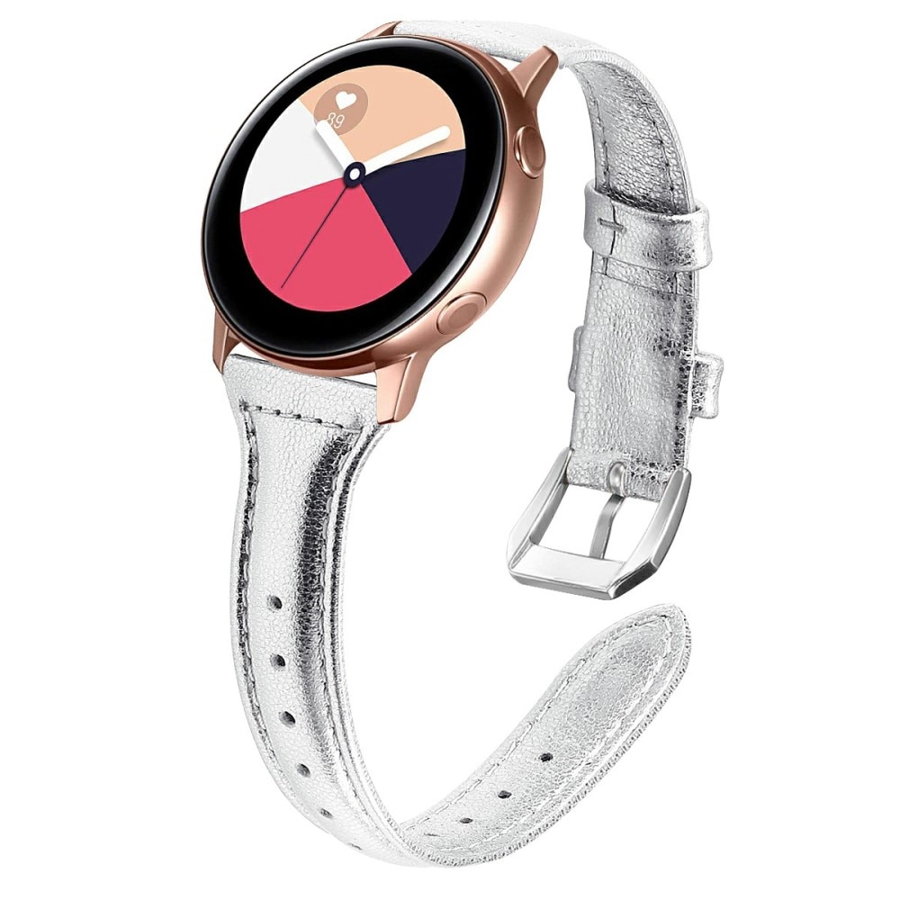 Bracelet en cuir fin Samsung Galaxy Watch 5 44mm, argent