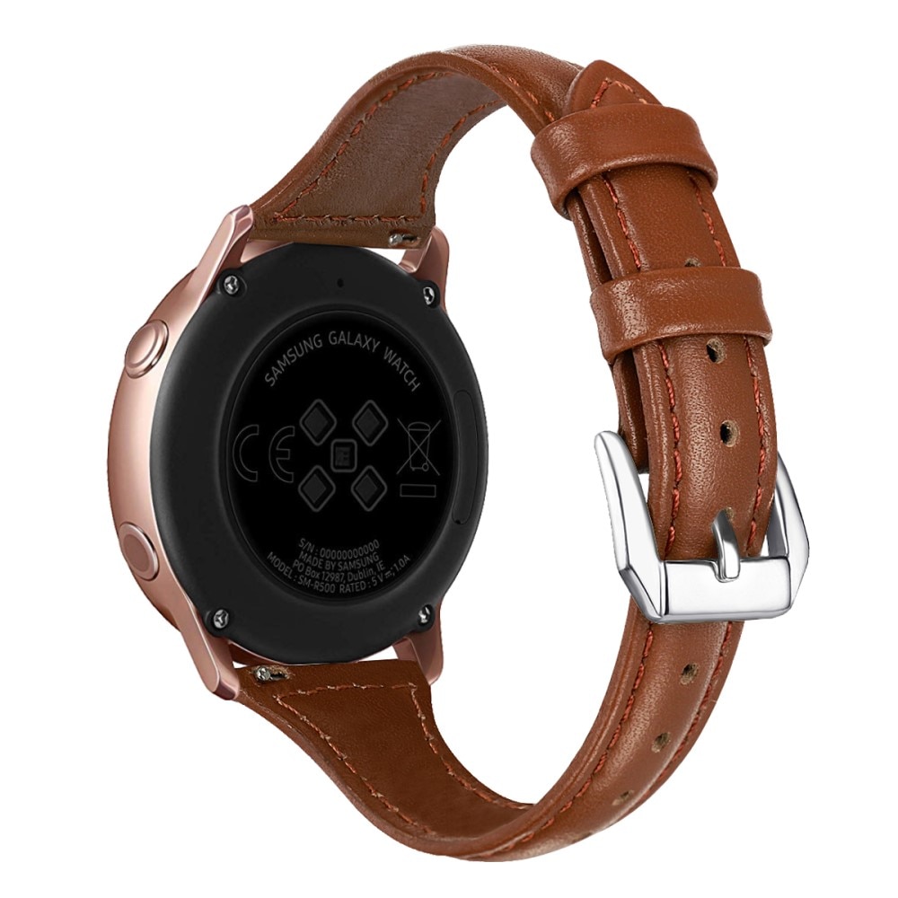 Bracelet en cuir fin Samsung Galaxy Watch 4 40mm, marron