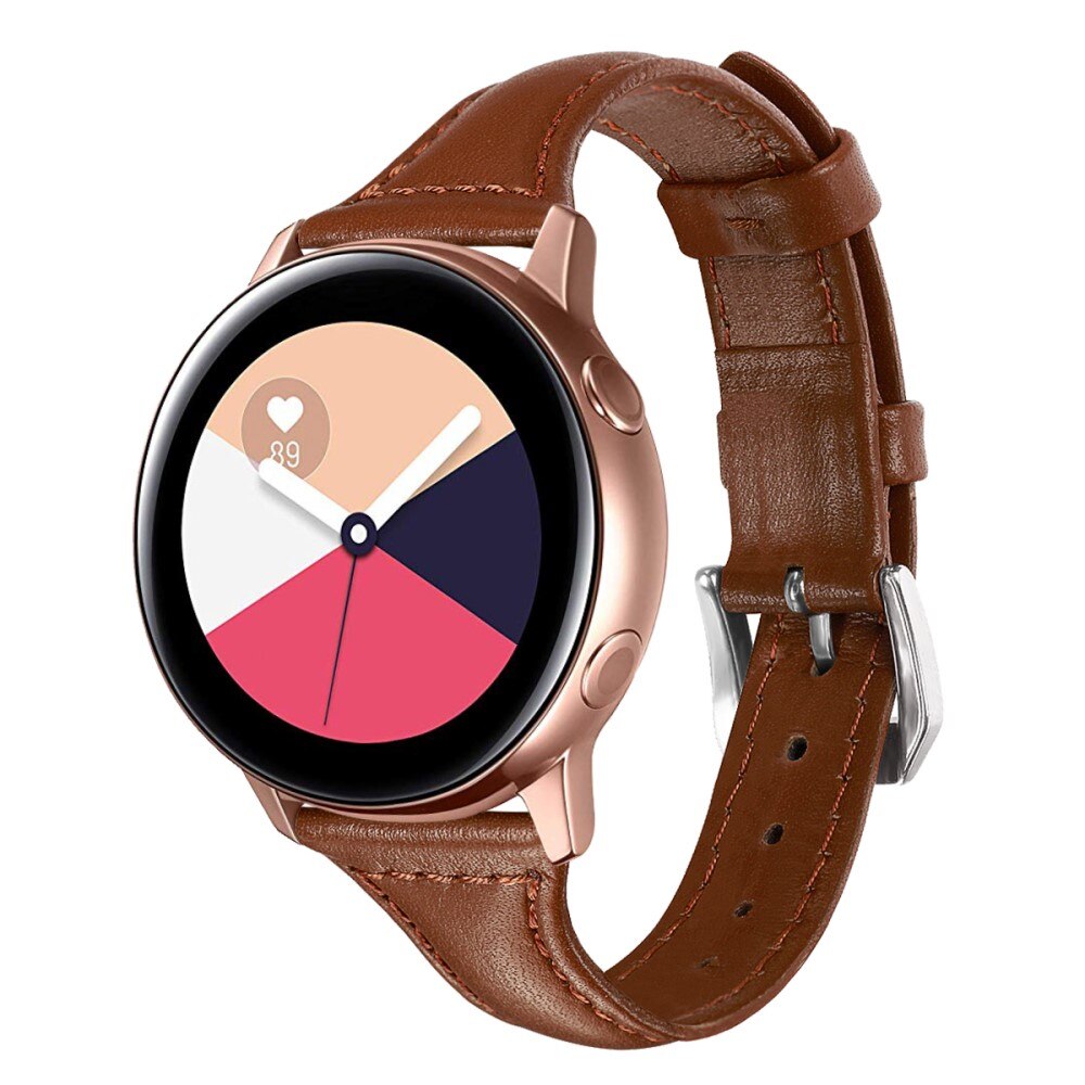 Bracelet en cuir fin Samsung Galaxy Watch 5 44mm Marron