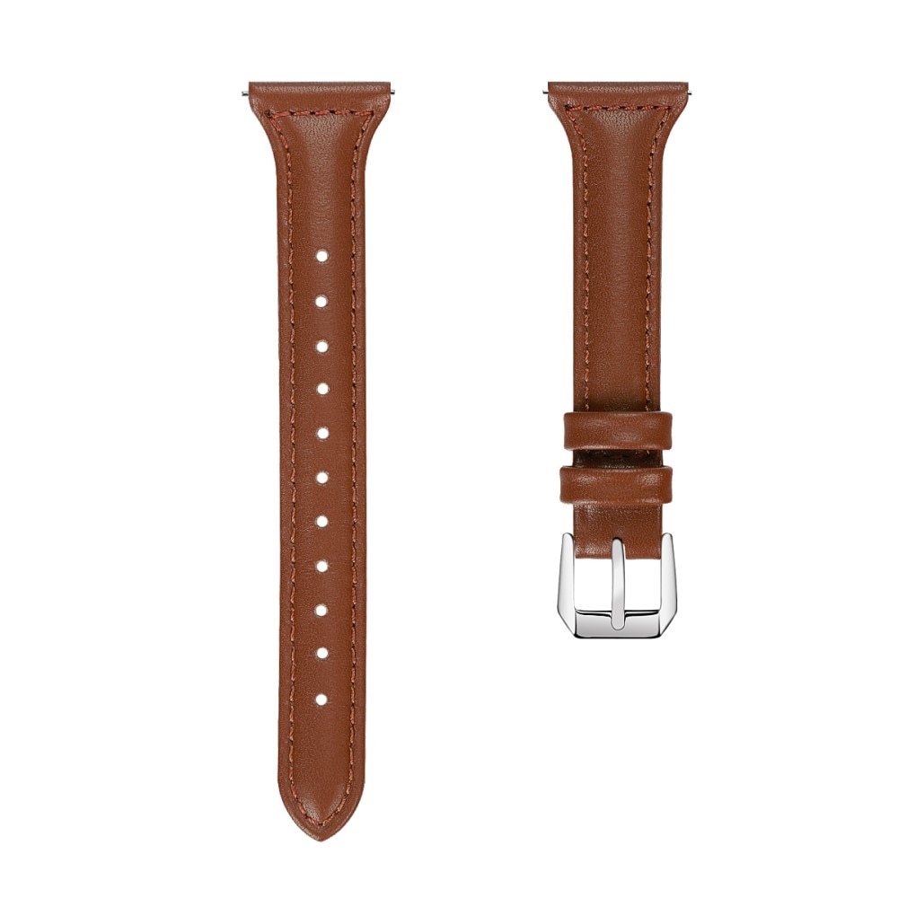 Bracelet en cuir fin Samsung Galaxy Watch Active, marron