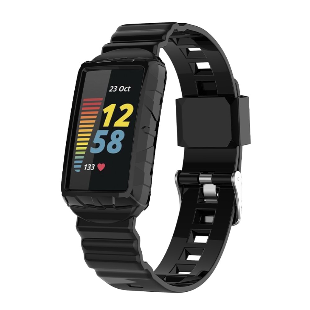 Bracelet en silicone pour Fitbit Charge 3/4/5, noir