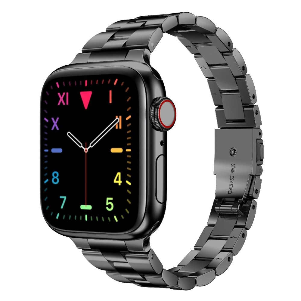 Bracelet en métal fin Apple Watch 45mm Series 7, noir