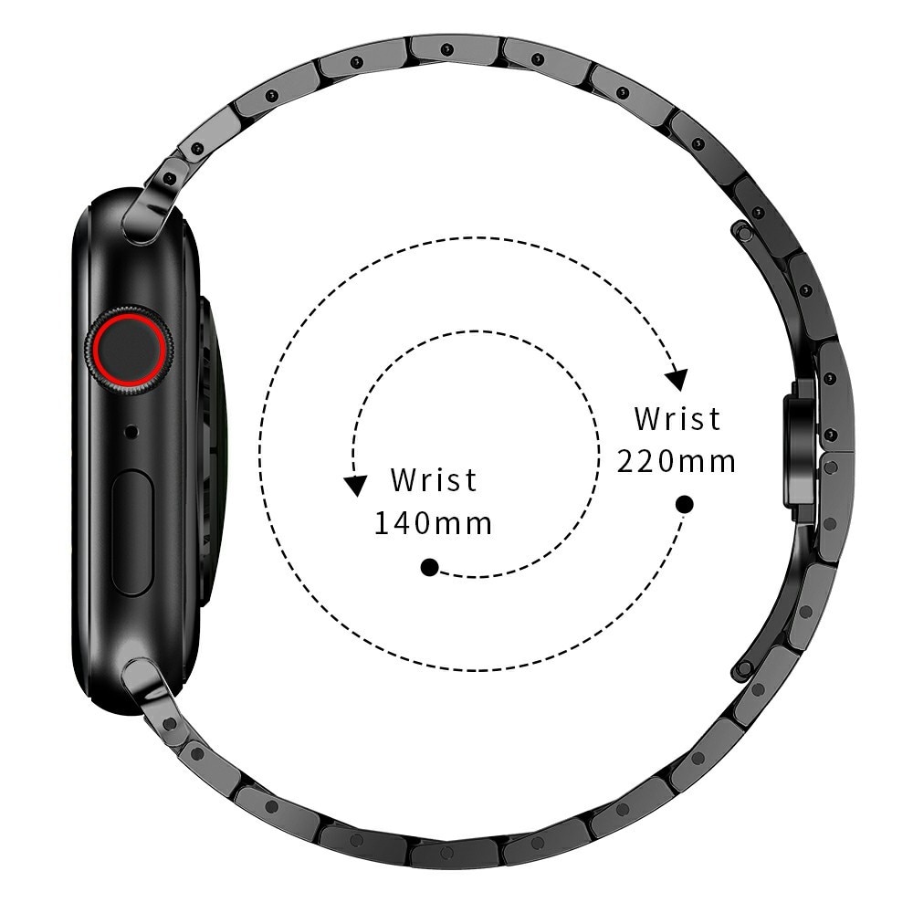 Bracelet en métal fin Apple Watch 45mm Series 9, noir