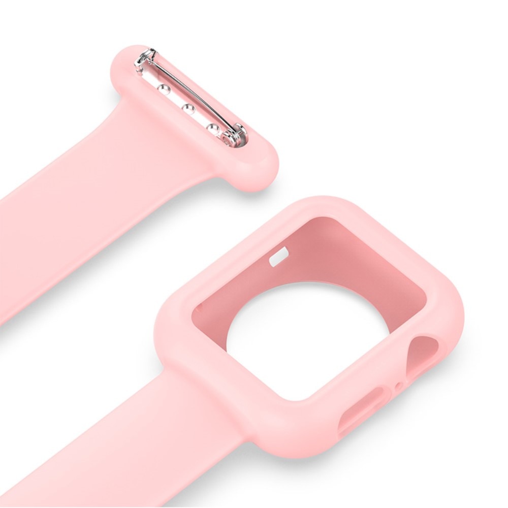 Bracelet infirmière Coque Apple Watch 41mm Series 7, rose