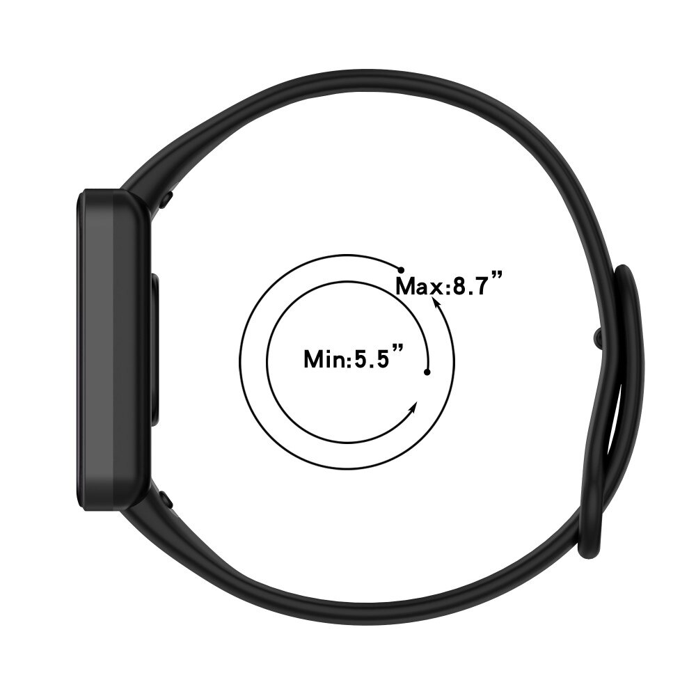 Bracelet en silicone pour Xiaomi Redmi Smart Band Pro, Noir