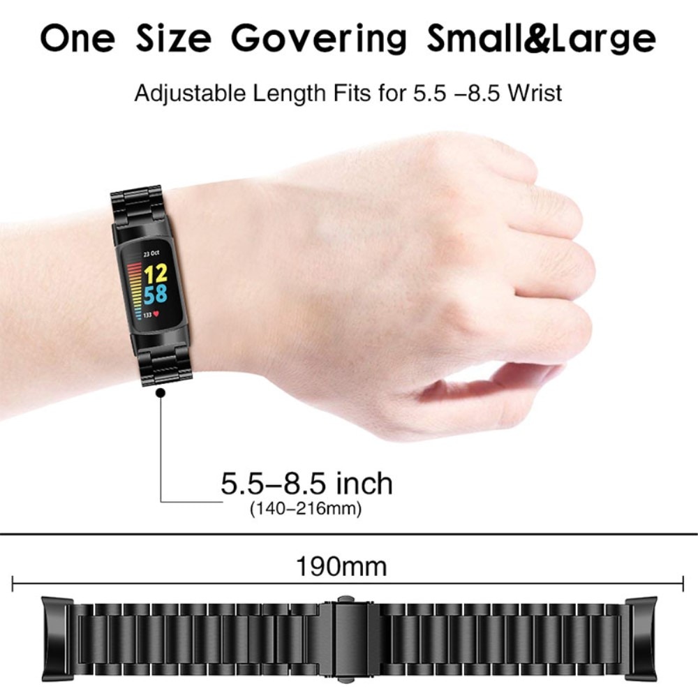 Bracelet en métal Fitbit Charge 6, Noir