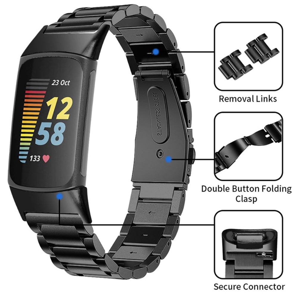 Bracelet en métal Fitbit Charge 6, Noir