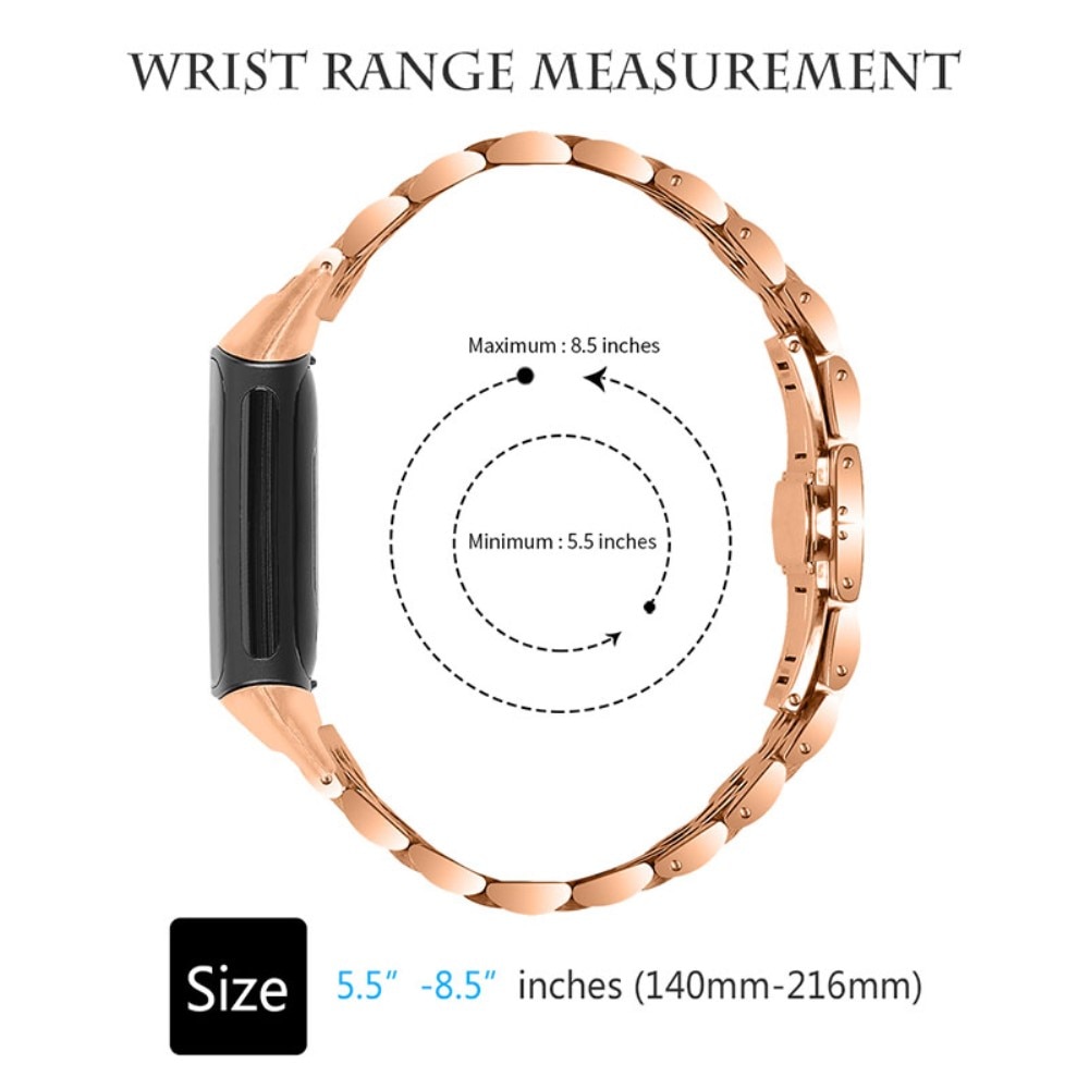 Bracelet en acier inoxydable Fitbit Charge 5 Rose Gold