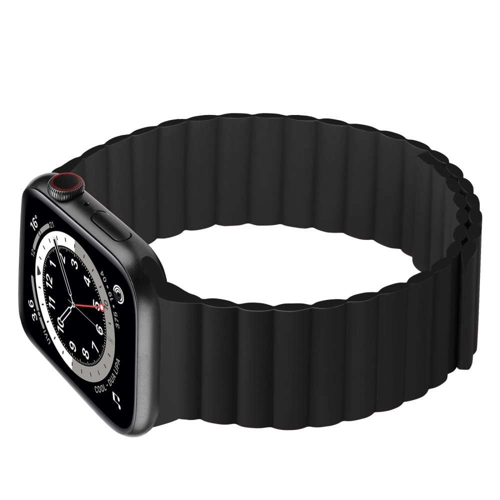 Bracelet magnétique en silicone Apple Watch Ultra 49mm, noir