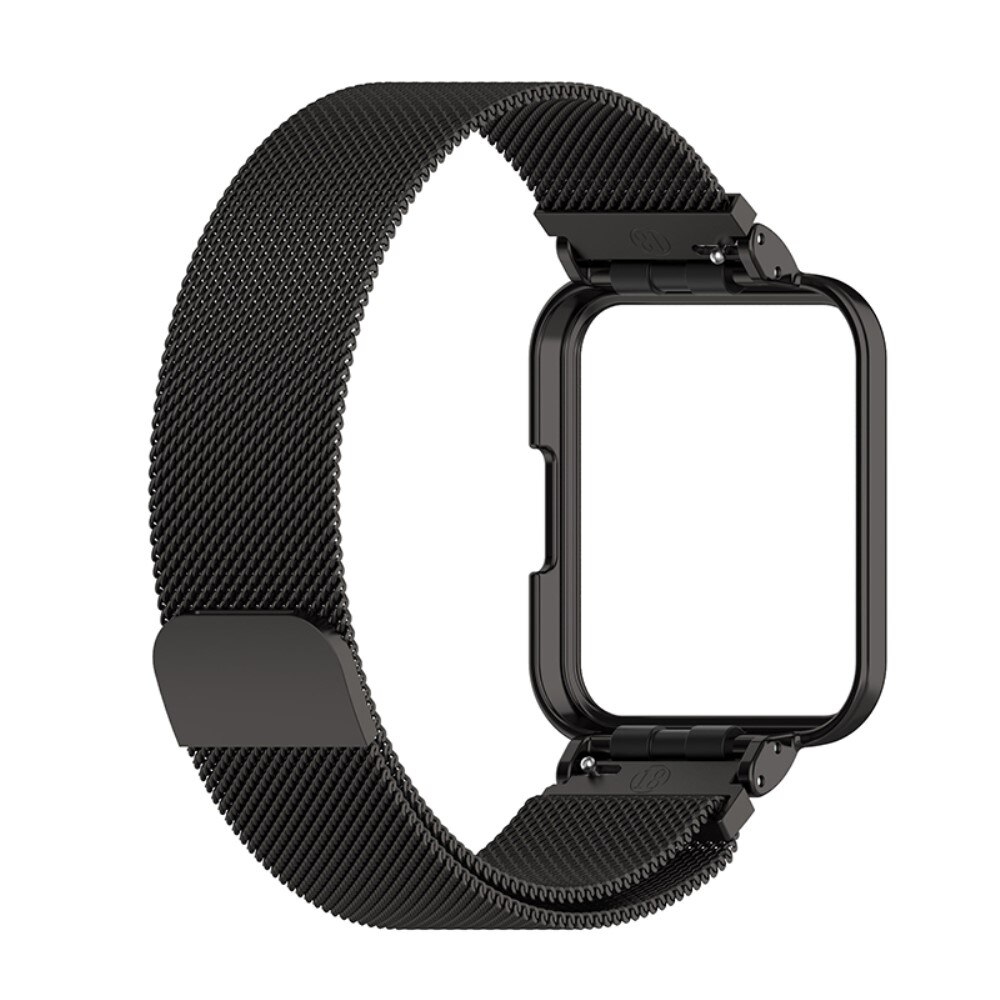 Bracelet avec coque milanais pour Xiaomi Redmi Watch 2 Lite, noir