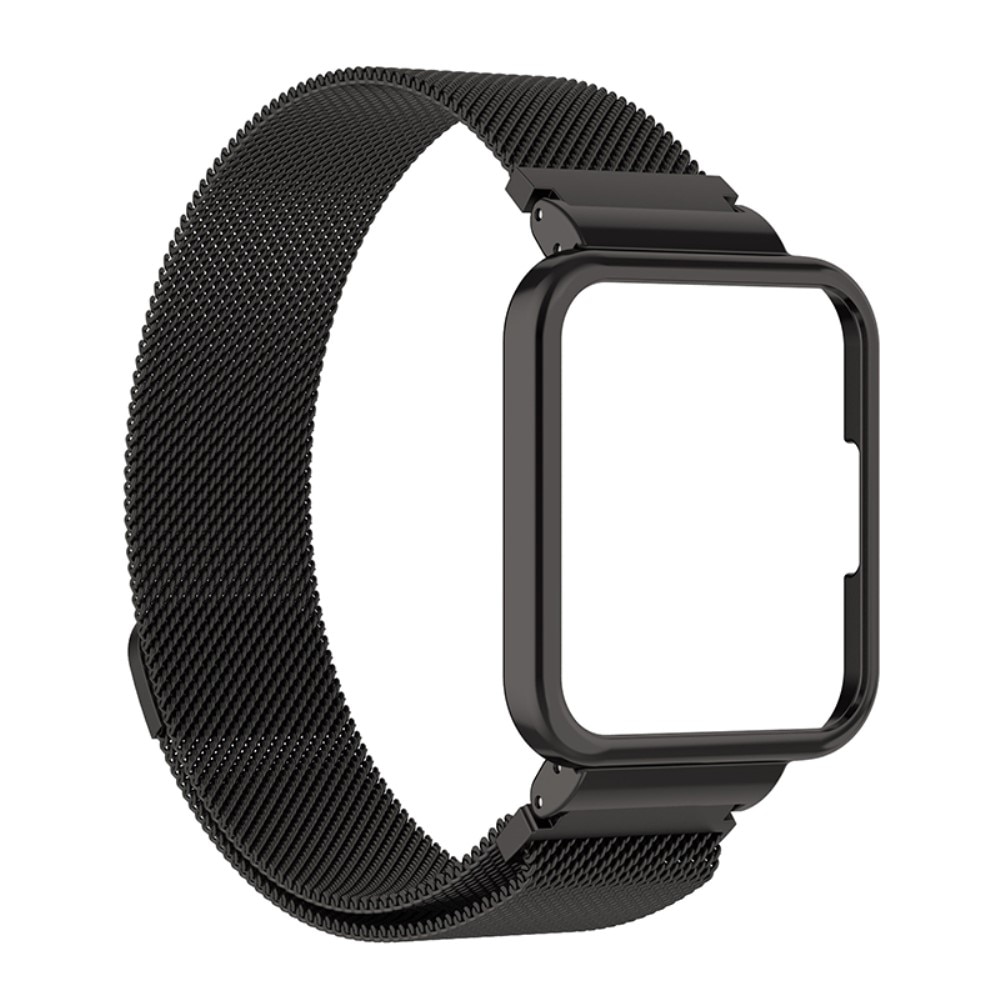 Bracelet avec coque milanais pour Xiaomi Redmi Watch 2 Lite, noir