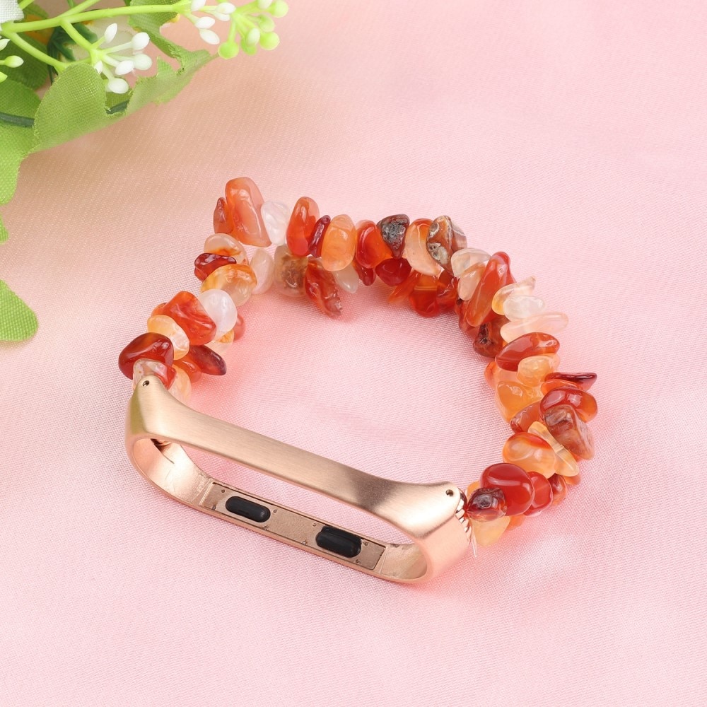 Bracelet pierre élastique Xiaomi Mi Band 5/6 Rouge