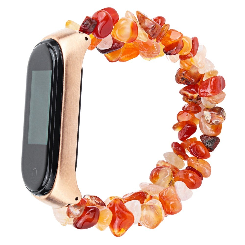 Bracelet pierre élastique Xiaomi Mi Band 5/6 Rouge