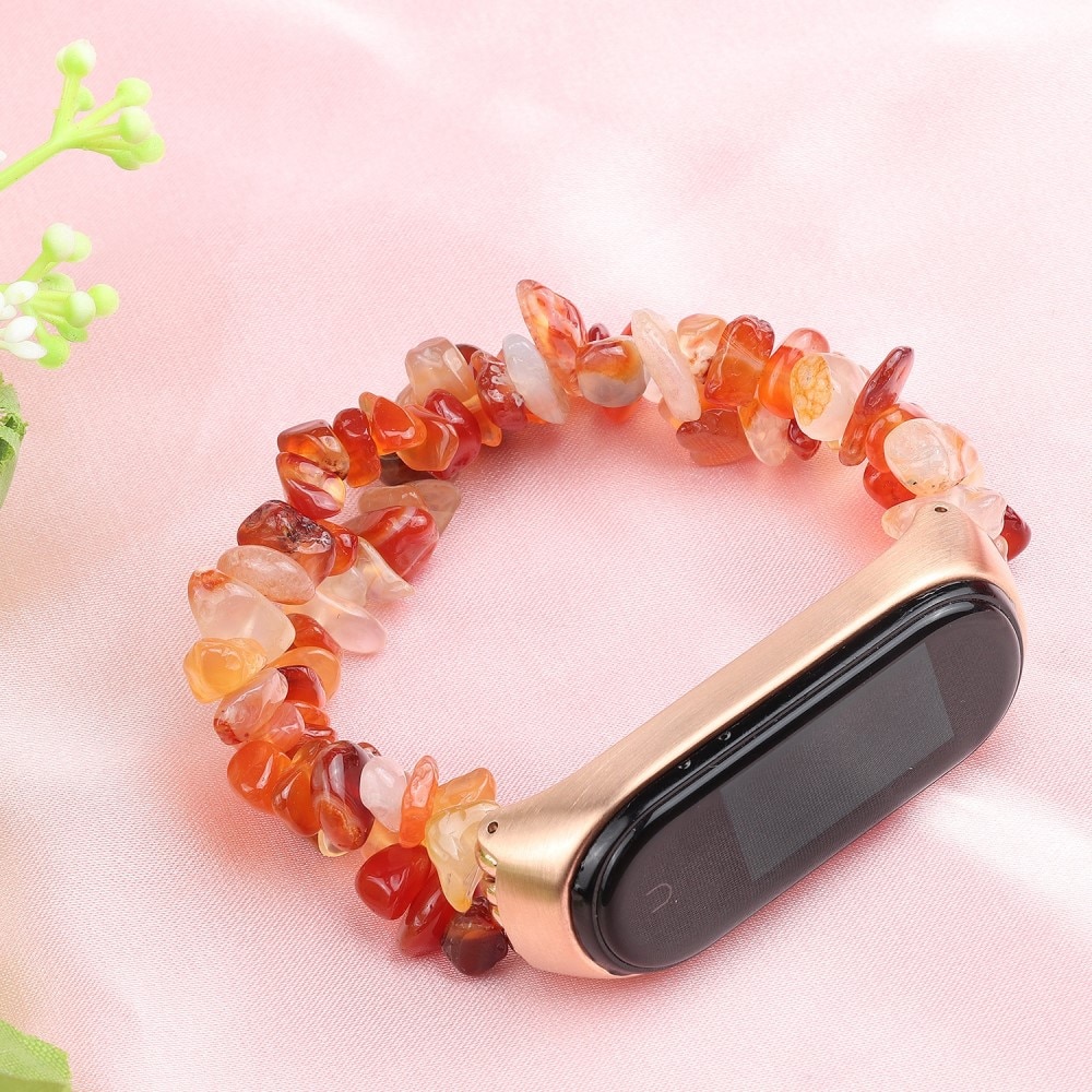 Bracelet pierre élastique Xiaomi Mi Band 5/6 Rouge