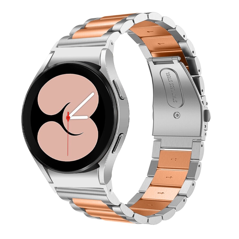 Full Fit Braclet en acier Samsung Galaxy Watch 4 Classic 46mm, argent / or rose