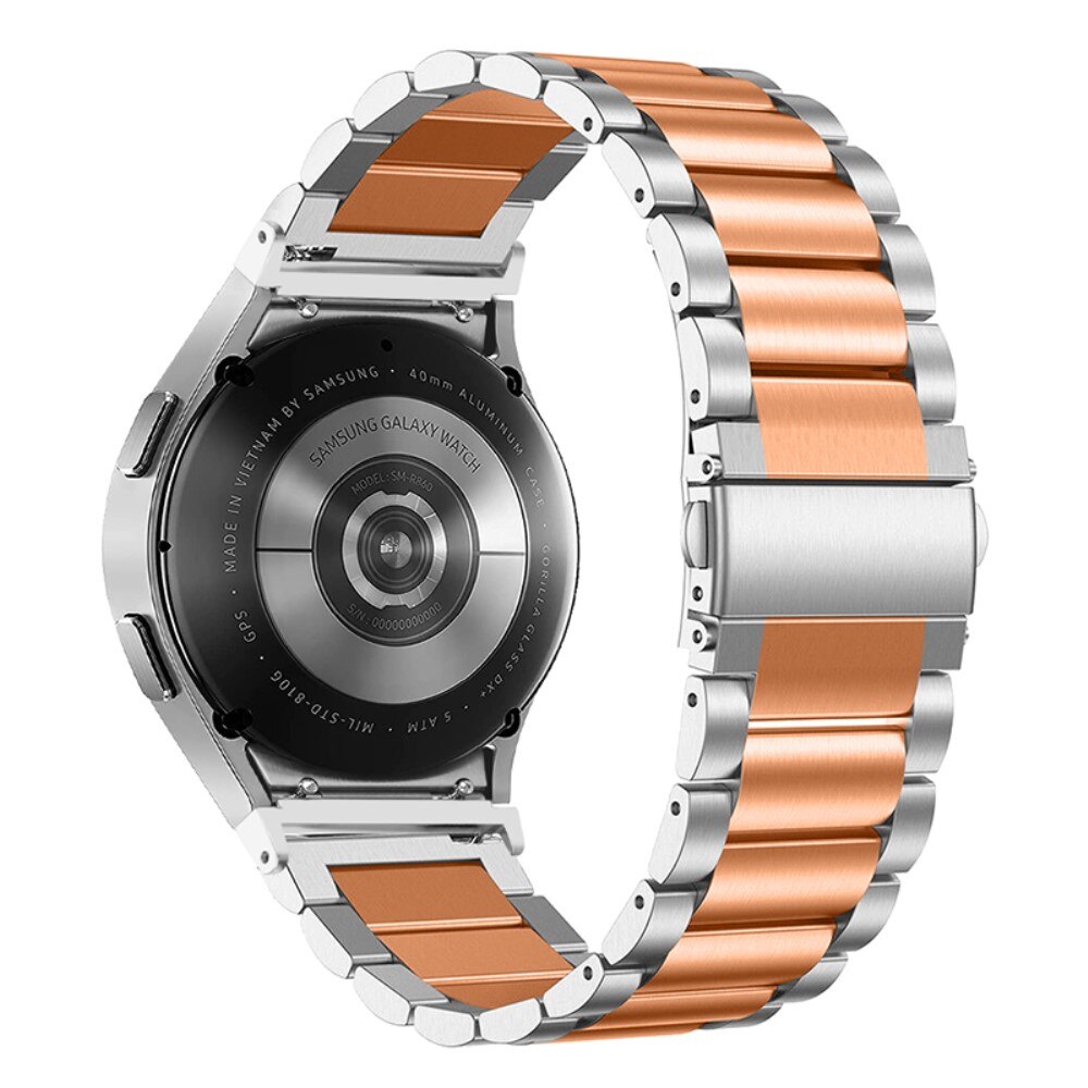Full Fit Braclet en acier Samsung Galaxy Watch 4 44mm, argent / or rose