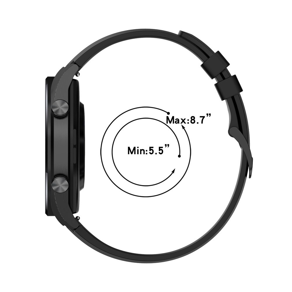 Bracelet en silicone pour Xiaomi Watch S1/Watch S1 Active, Noir