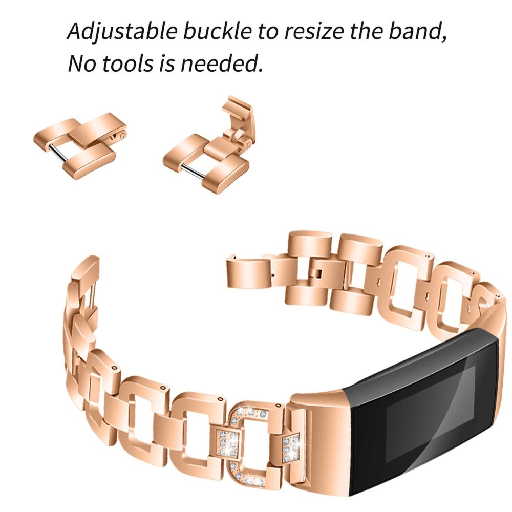 Bracelet Rhinestone Fitbit Charge 3/4 Rose Gold