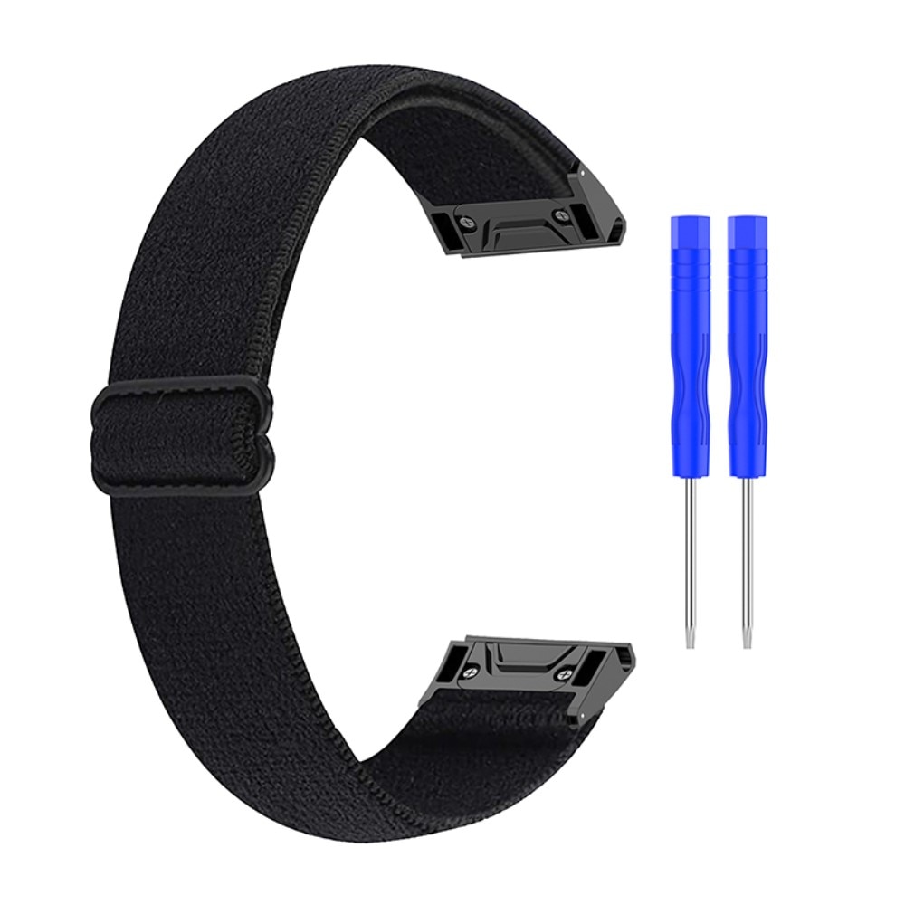 Bracelet extensible en nylon Garmin Fenix 5/5 Plus, noir