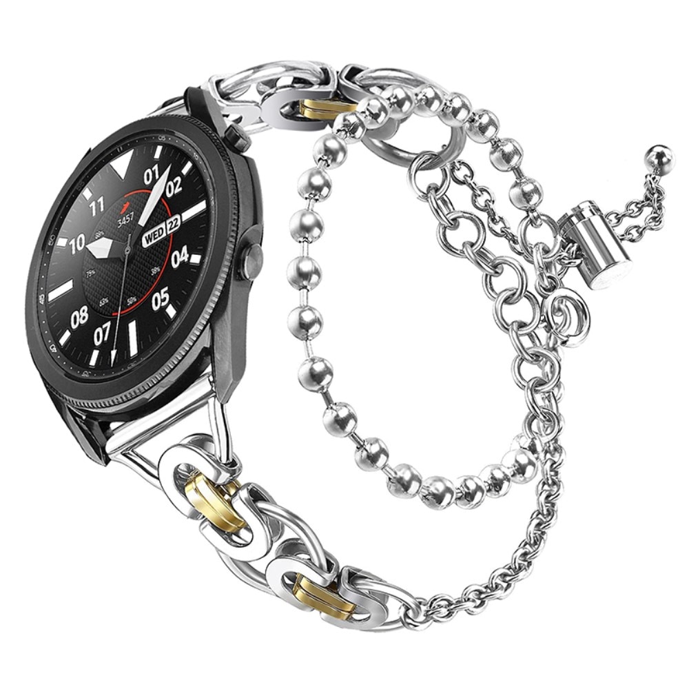 Bracelet acier avec perles Samsung Galaxy Watch 4 40/42/44/46mm Argent/Or