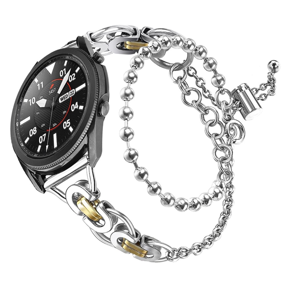 Bracelet acier avec perles Samsung Galaxy Watch 6 Classic 43mm Argent/Or