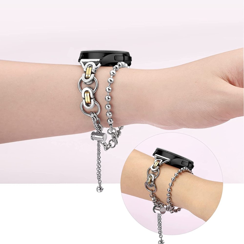 Bracelet acier avec perles Samsung Galaxy Watch 4 Classic 46mm Argent/Or