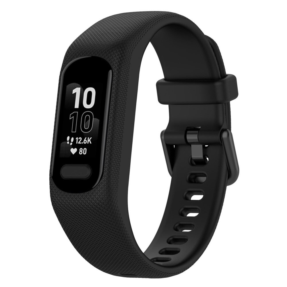 Bracelet en silicone pour Garmin Vivosmart 5, noir