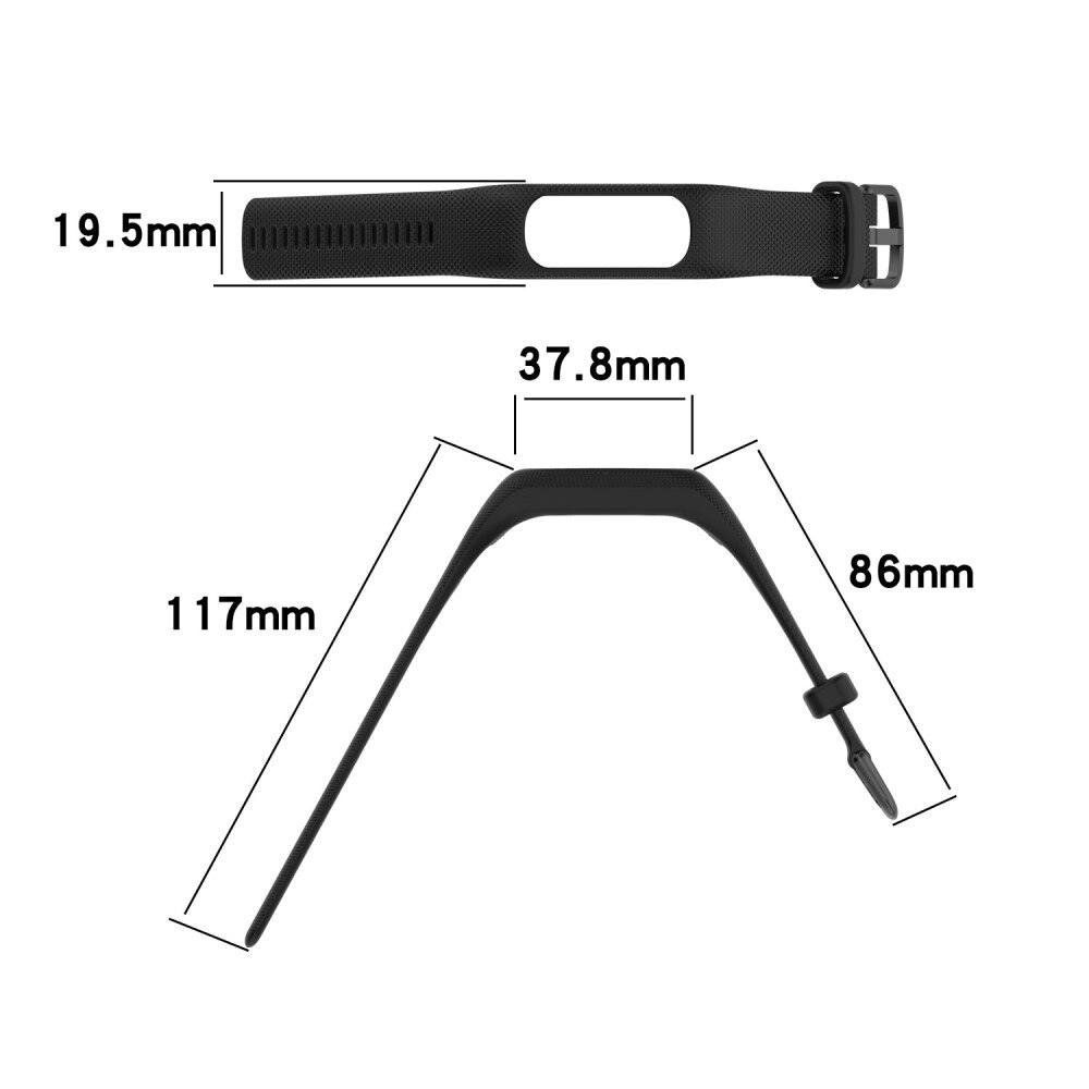 Bracelet en silicone pour Garmin Vivosmart 5, Noir