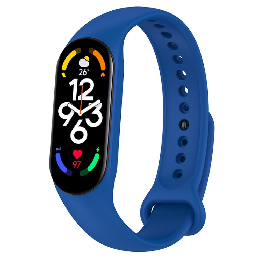 Bracelet en silicone pour Xiaomi Mi Band 7, bleu