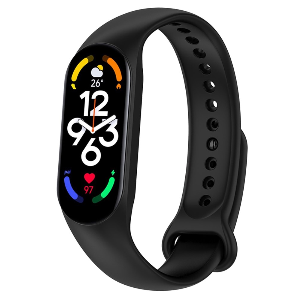 Bracelet en silicone pour Xiaomi Mi Band 7, noir
