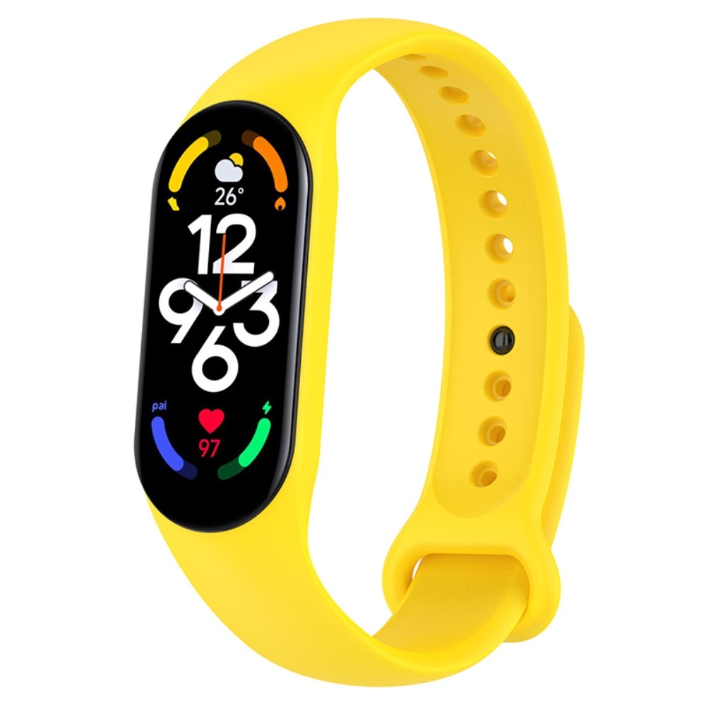 Bracelet en silicone pour Xiaomi Mi Band 7, jaune