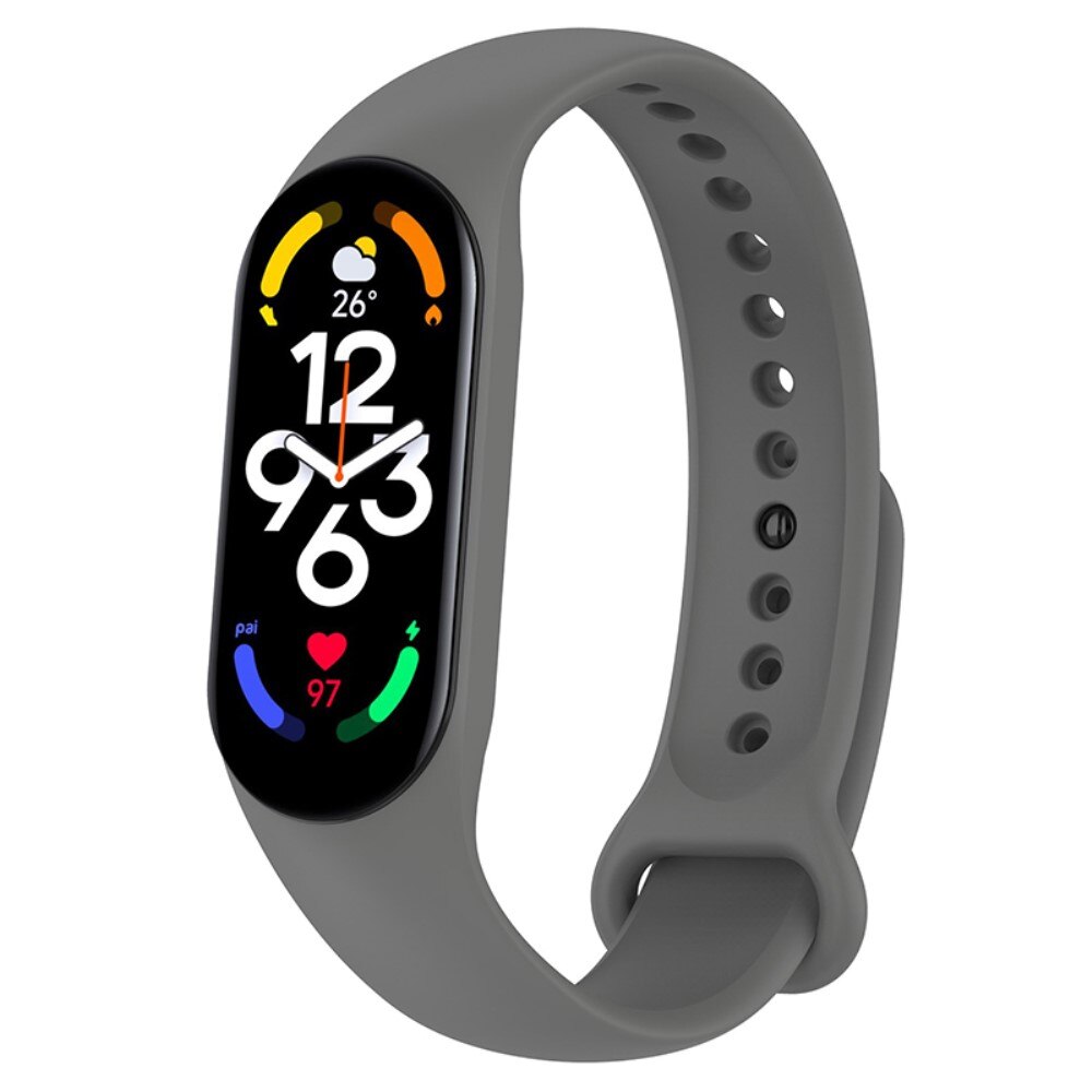 Bracelet en silicone pour Xiaomi Mi Band 7, gris