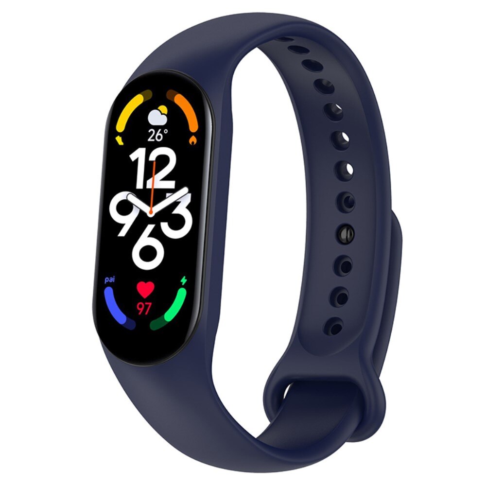 Bracelet en silicone pour Xiaomi Mi Band 7, bleu