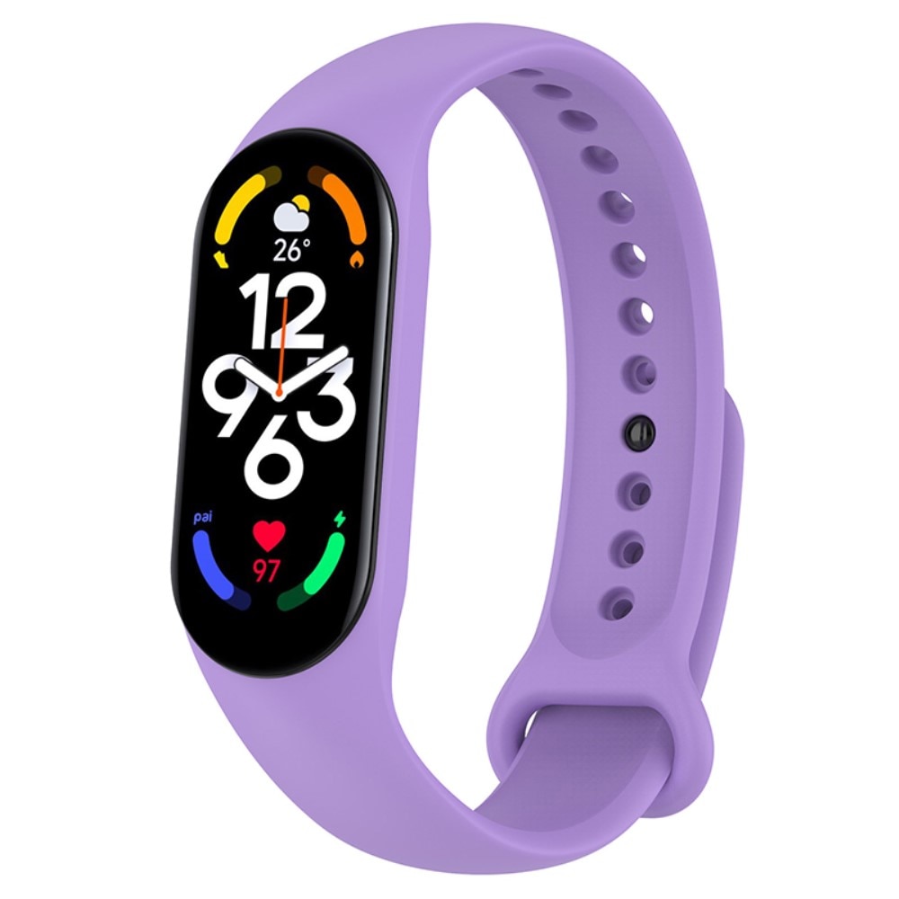 Bracelet en silicone pour Xiaomi Mi Band 7, violet