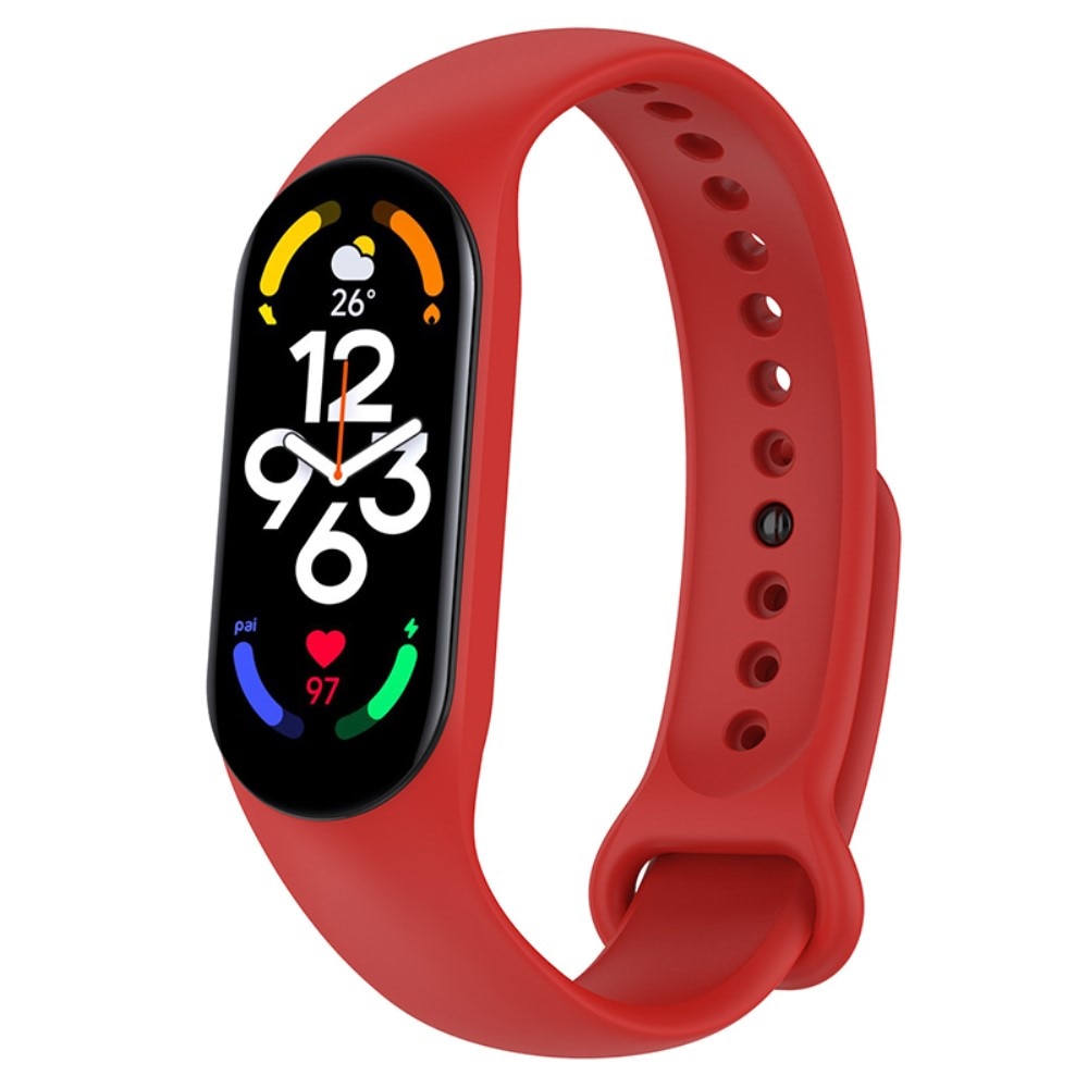 Bracelet en silicone pour Xiaomi Mi Band 7, rouge