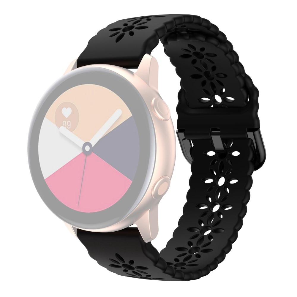 Bracelet en silicone fleur Samsung Galaxy Watch 6 Classic 43mm, noir