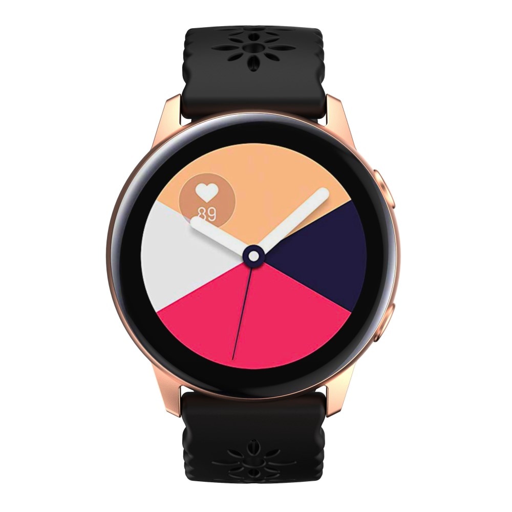 Bracelet en silicone fleur Samsung Galaxy Watch 5 Pro 45mm, noir