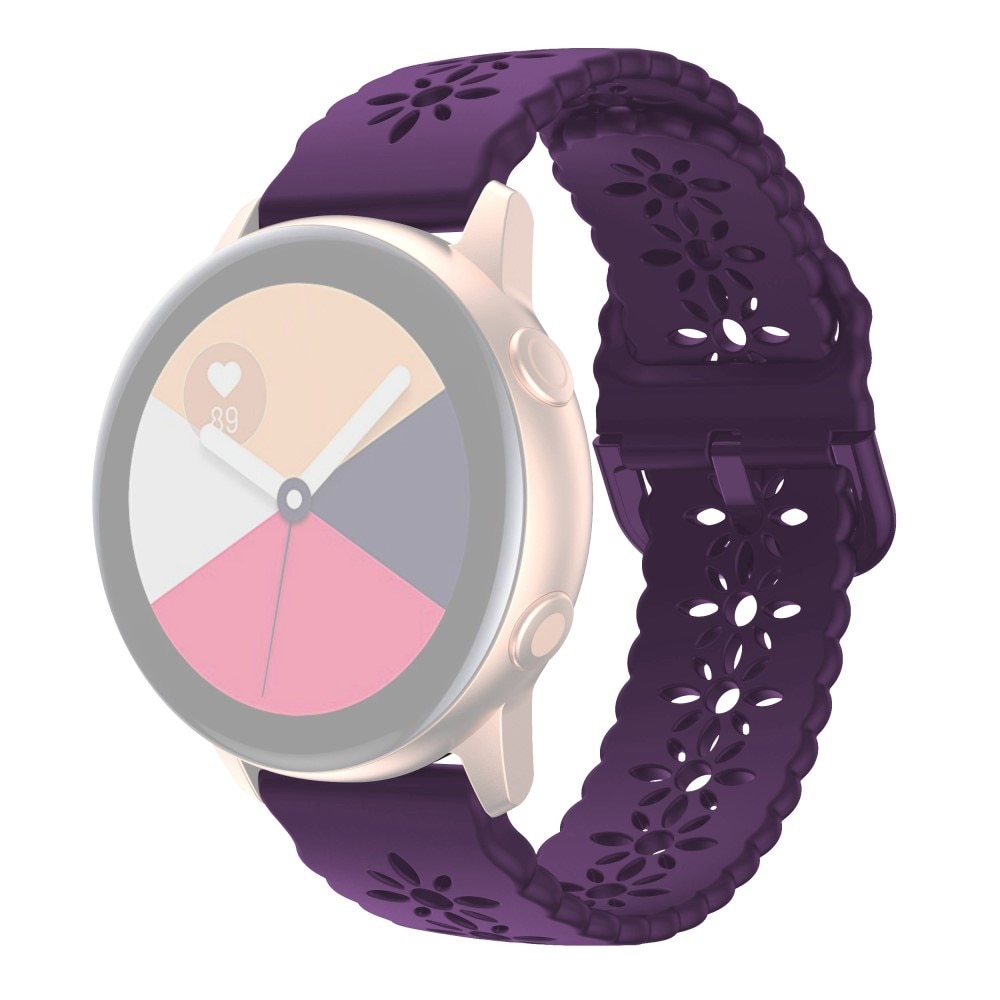 Bracelet en silicone fleur Samsung Galaxy Watch 4 Classic 46mm, violet