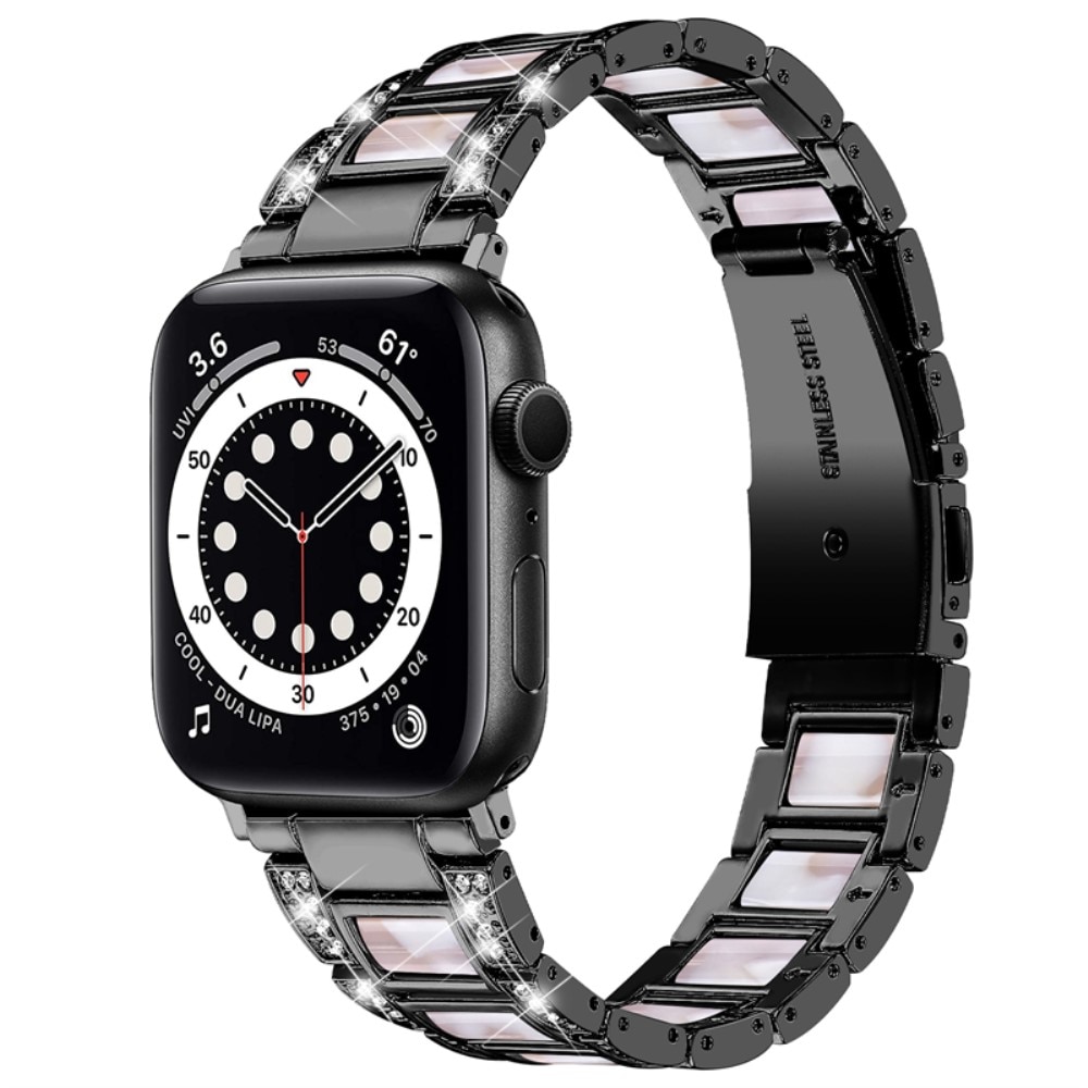 Bracelet Diamant Apple Watch 45mm Series 8 Black Pearl
